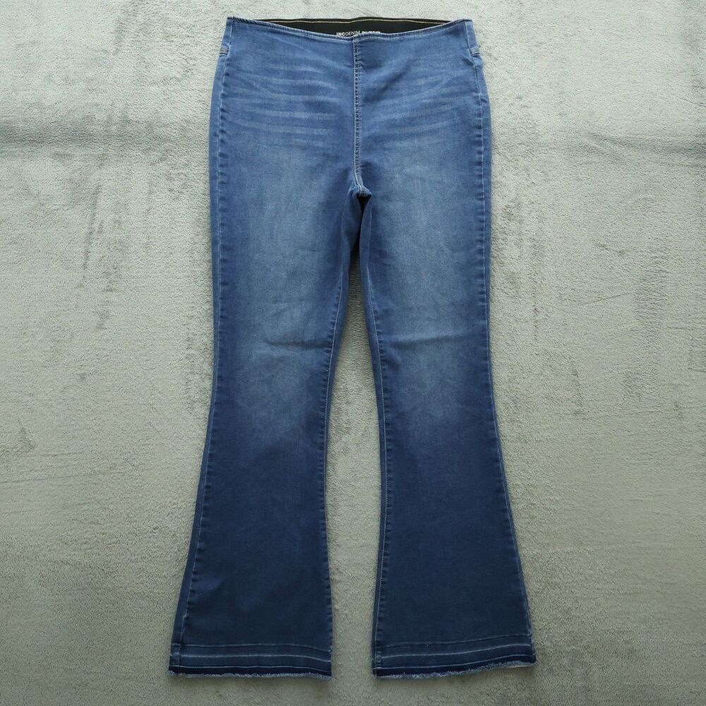 INC Pull On Jeans Women's Size 12/31 Blue High-Rise Flare Denim 31" Inseam